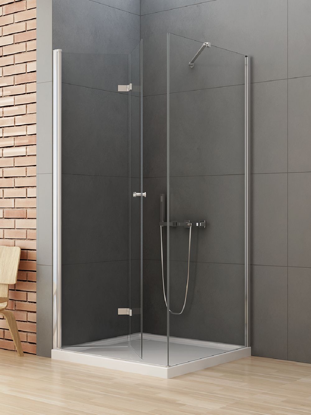 New Trendy New Soleo box doccia 90x90 cm quadrato cromo lucida/vetro trasparente D-0149A/D-0088B