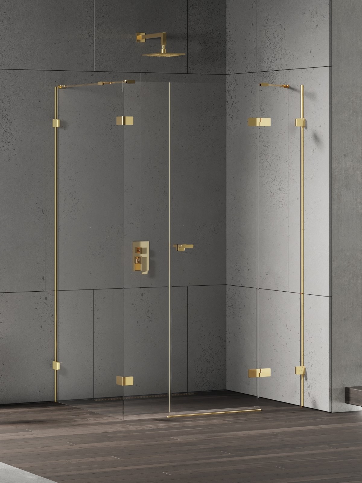 New Trendy Eventa Gold Shine box doccia 150x80 cm rettangolare oro lucida/vetro trasparente EXK-4779
