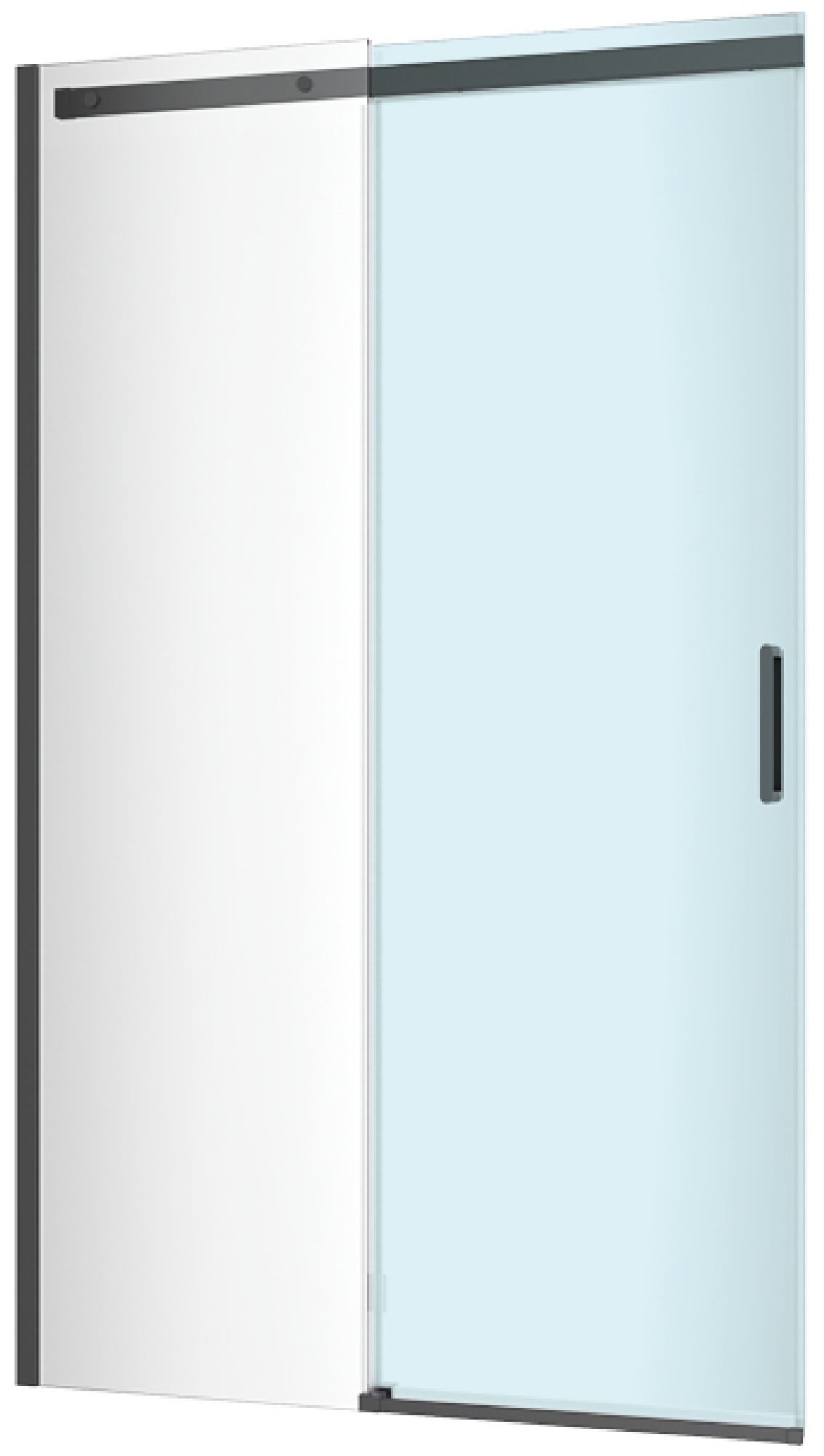 Excellent Rols porta doccia 100 cm scorrevole nero opaca/vetro trasparente KAEX.2612.1000.LP1/2.BL