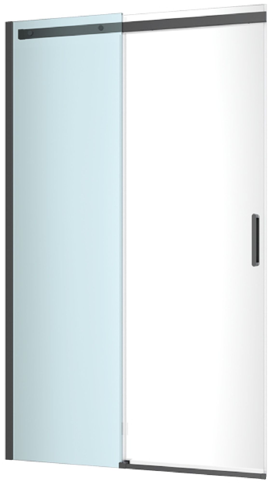 Excellent Rols porta doccia 100 cm scorrevole nero opaca/vetro trasparente KAEX.2612.1000.LP2/2.BL