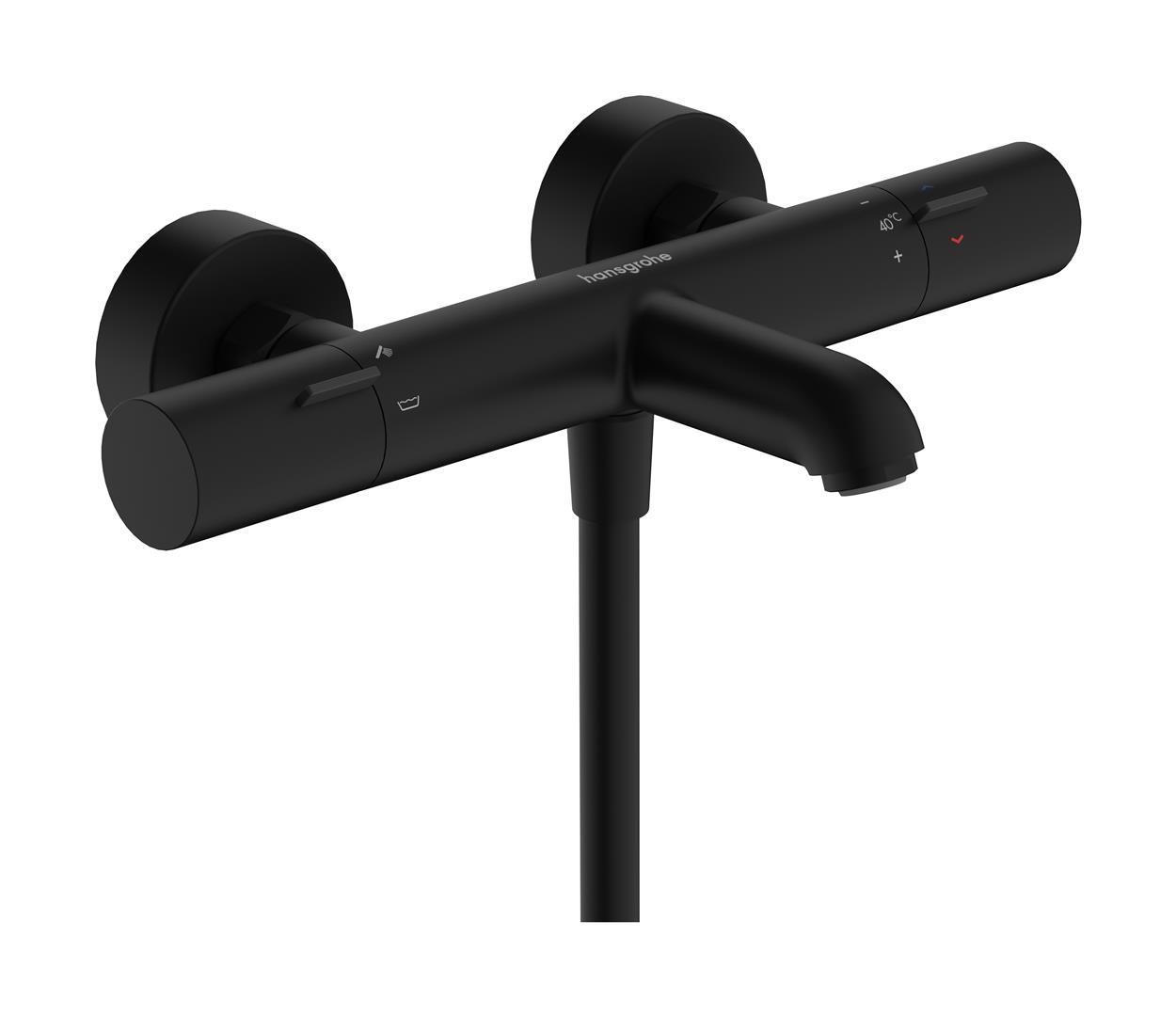 Hansgrohe Ecostat Fine rubinetto per vasca e doccia a parete con termostato nero 13325670