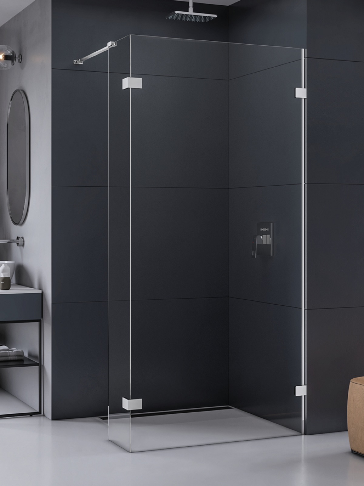 New Trendy Eventa parete doccia walk-in 70 cm cromo lucida/vetro trasparente EXK-4629