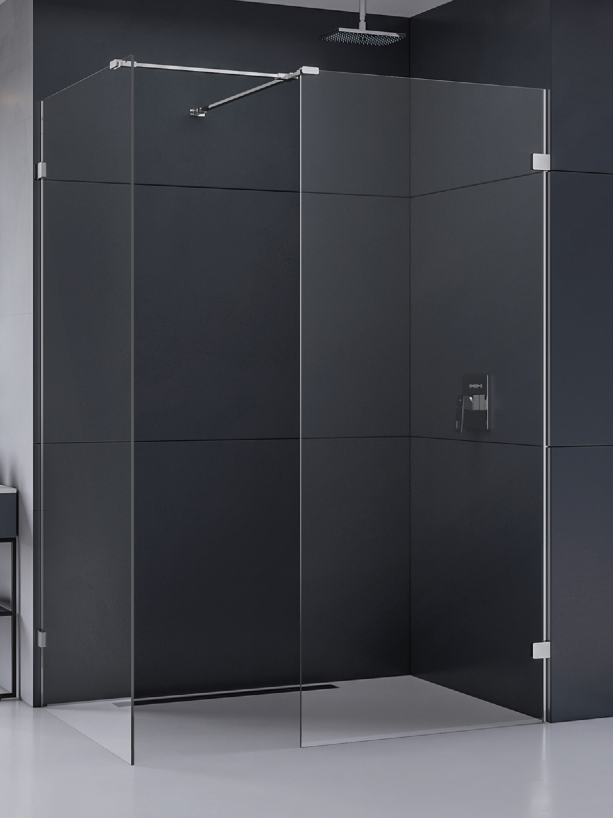 New Trendy Eventa box doccia walk-in 160x80 cm cromo lucida/vetro trasparente EXK-4653