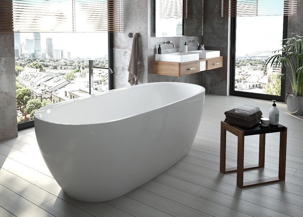 Hoesch iSensi vasca da bagno freestanding 170x75 cm ovale bianco 3844.010