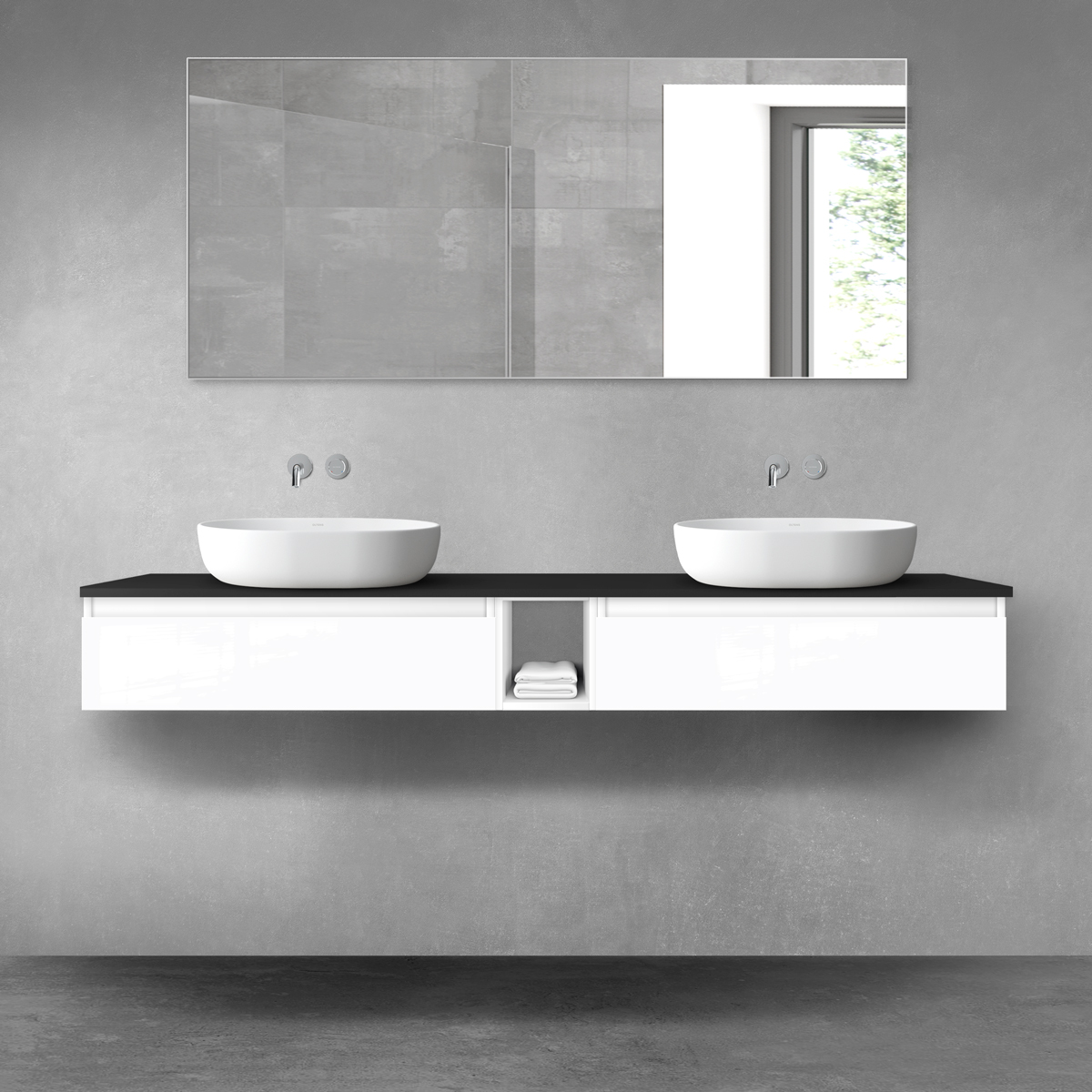 Set armadietto Oltens Vernal 60010000, piano sopra armadietto Oltens Vernal 63009300, 60020000