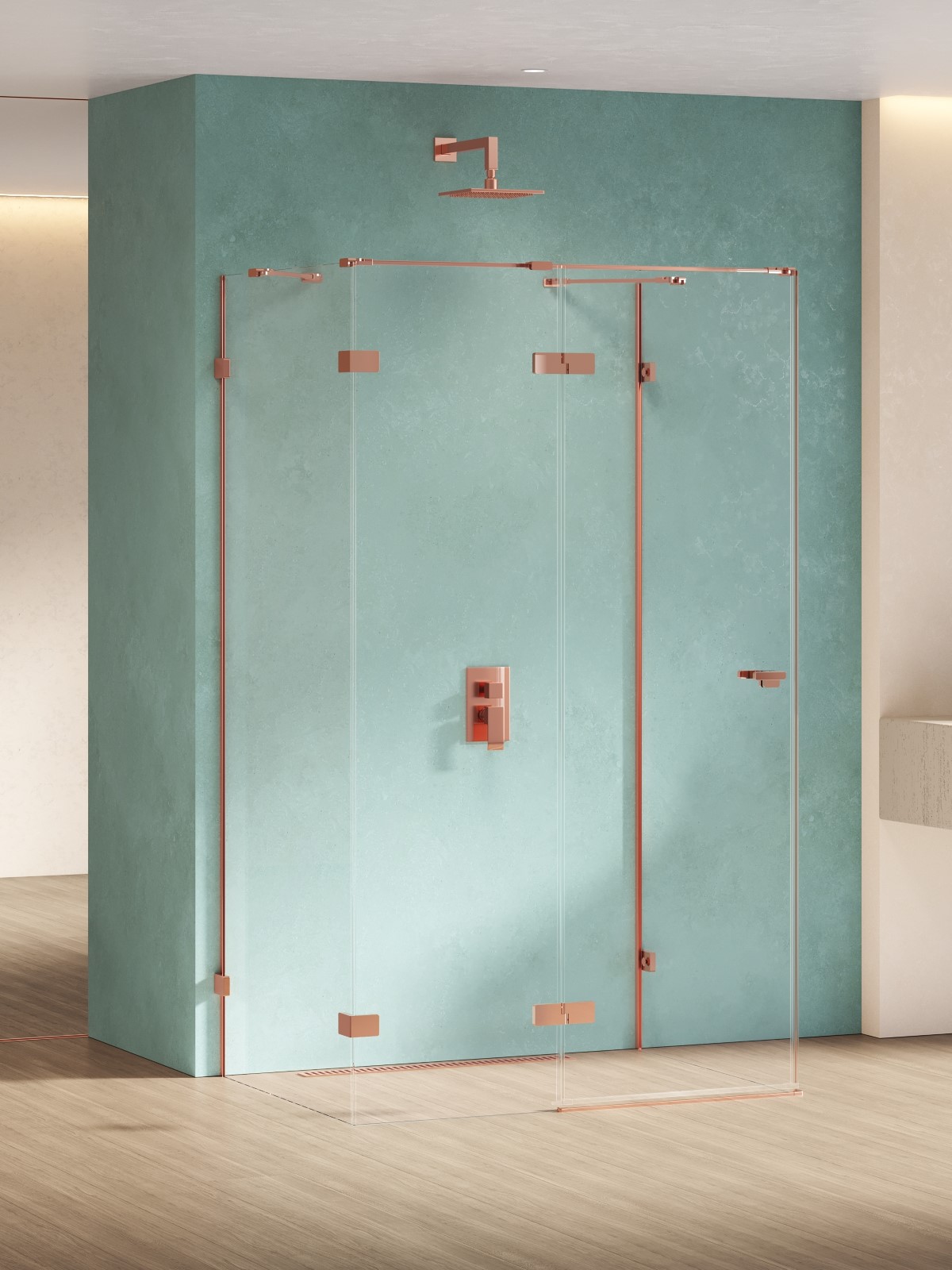 New Trendy Eventa Copper Shine box doccia 120x90 cm rettangolare rame lucida/vetro trasparente EXK-6493