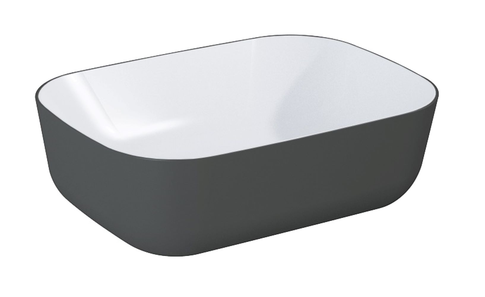 Elita Reni lavabo 45.5x32.5 cm rettangolare da appoggio bianco-antracite RE040460896130