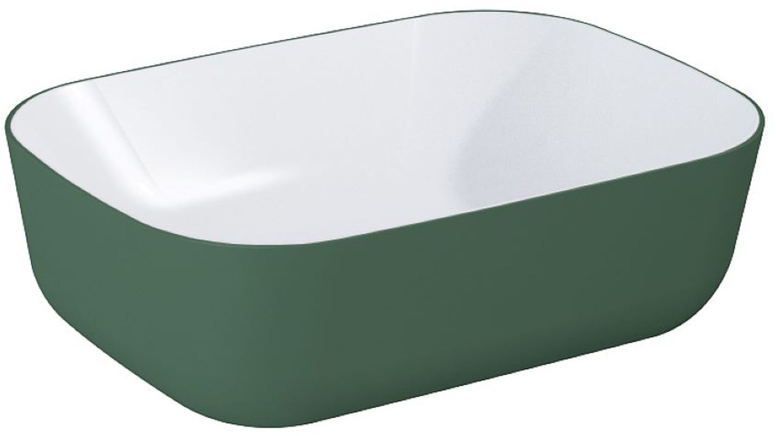 Elita Reni lavabo 45.5x32.5 cm rettangolare da appoggio bianco-verde RE040460896150