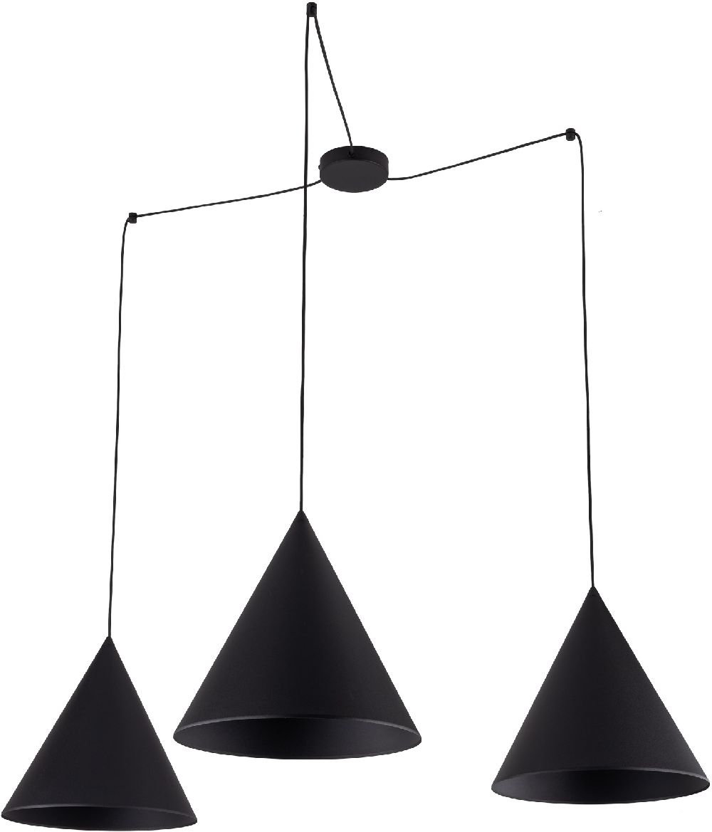 TK Lighting Cono lampada sospesa 3x15 W nero 6629