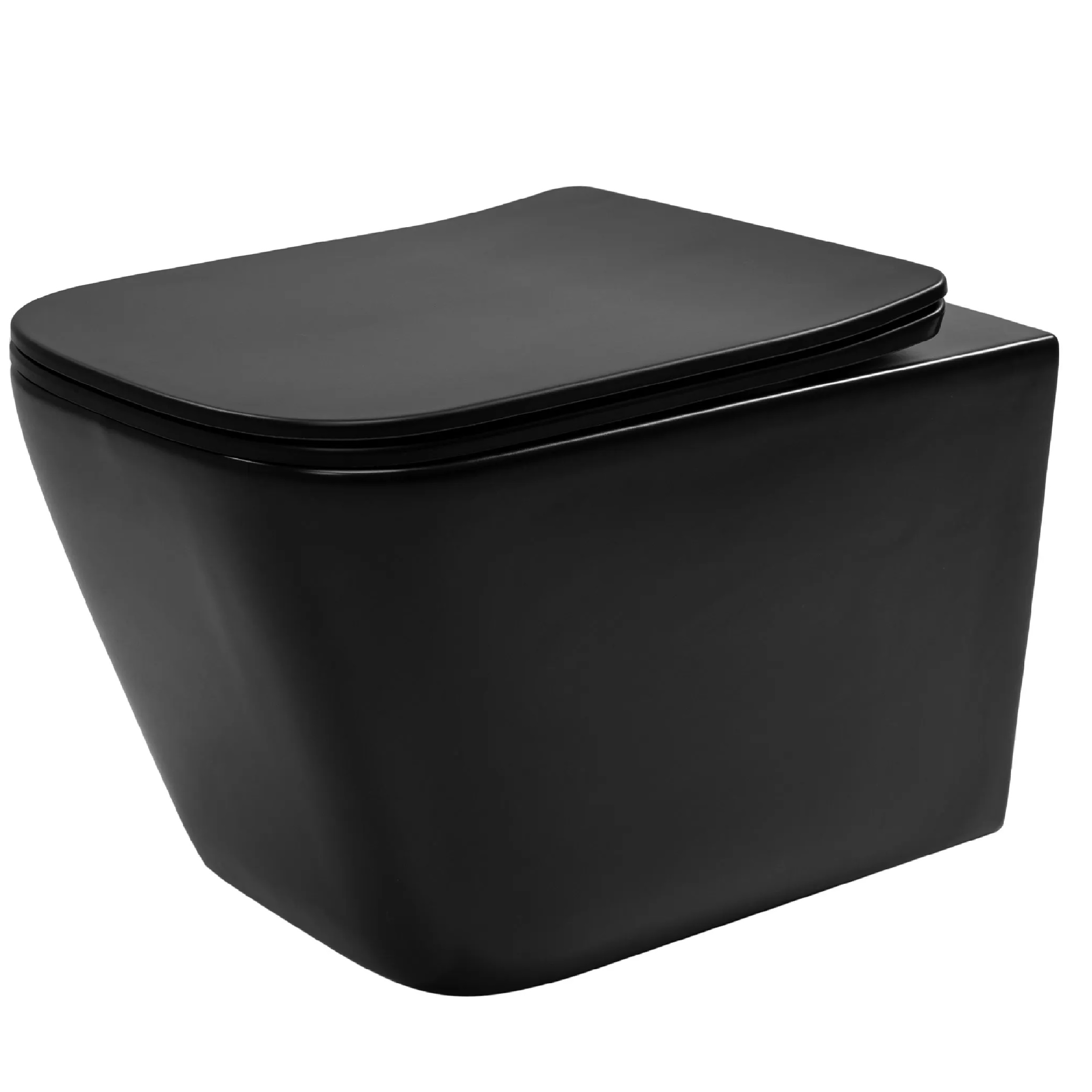 Rea Julio vaso wc con copriwater a discesa lenta sospeso senza brida nero REA-C6550