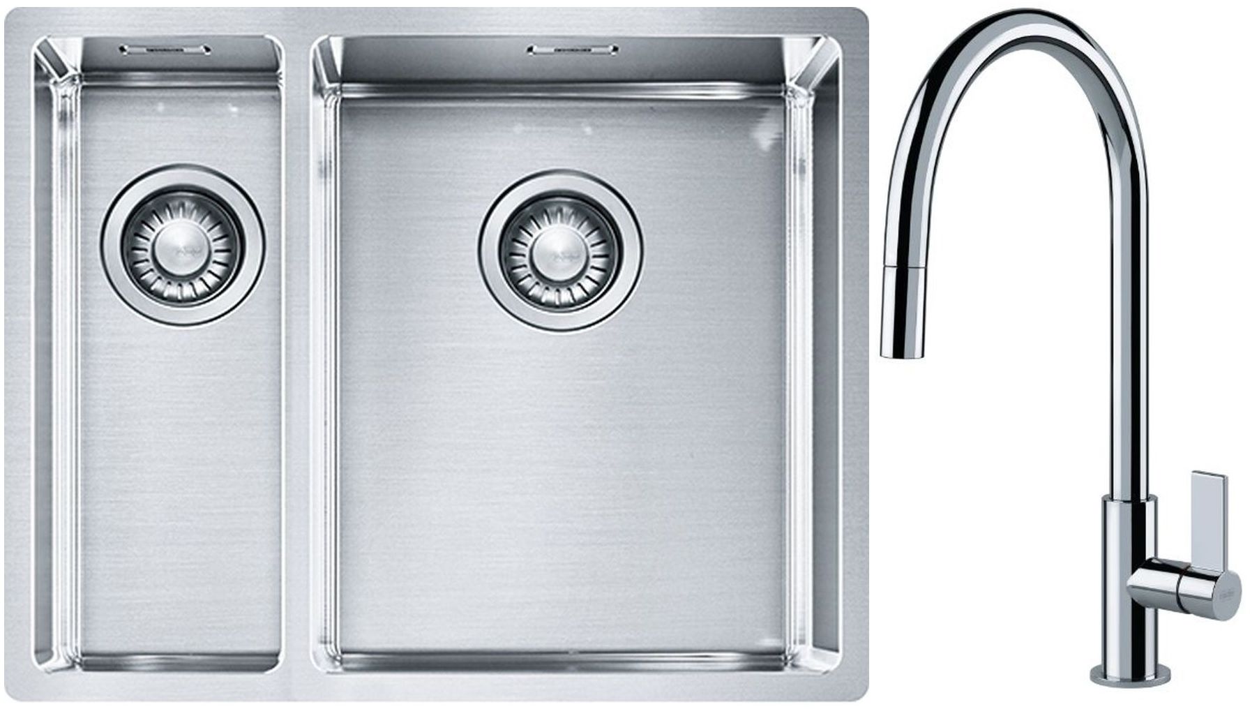 Set lavello in acciaio Franke Box 127.0369.916, rubinetto da cucina Franke Ambient 115.0373.947, 112.0545.792