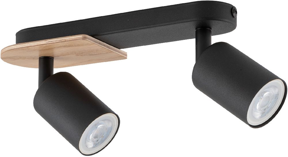 TK Lighting Cover lampada da soffitto 2x10 W nero 4674