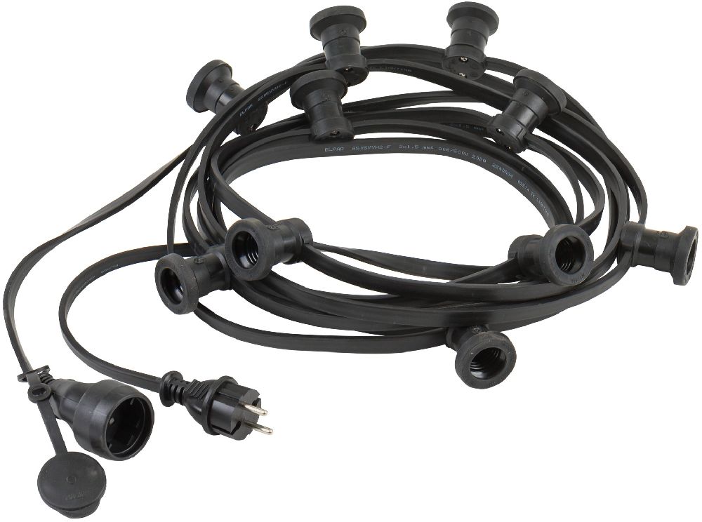 TK Lighting Girlanda ghirlanda esterna x15 W nero 4341