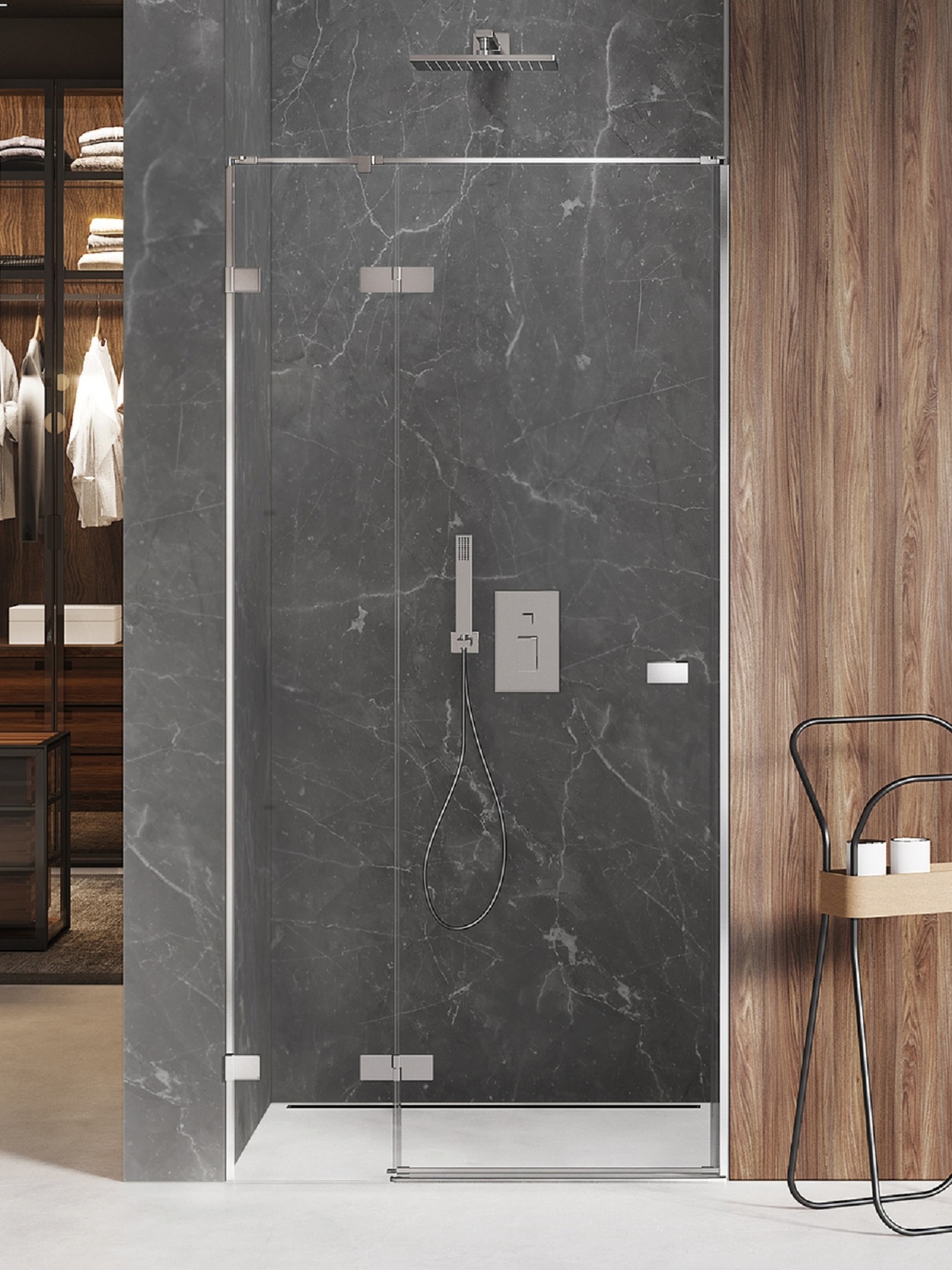 New Trendy Avexa porta doccia 140 cm a battente cromo lucida/vetro trasparente EXK-1453