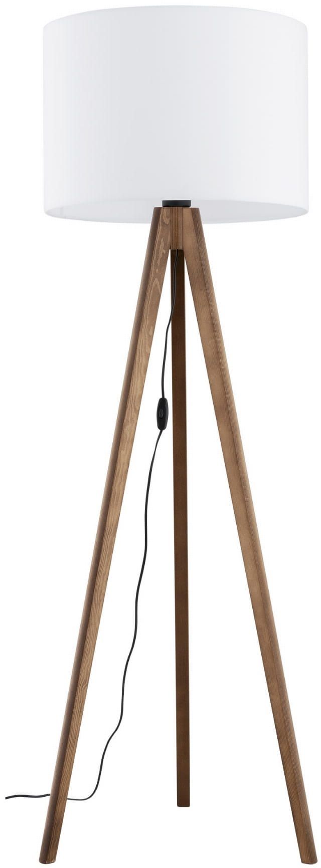 TK Lighting Grand lampada da terra 1x15 W bianco-legno 16003