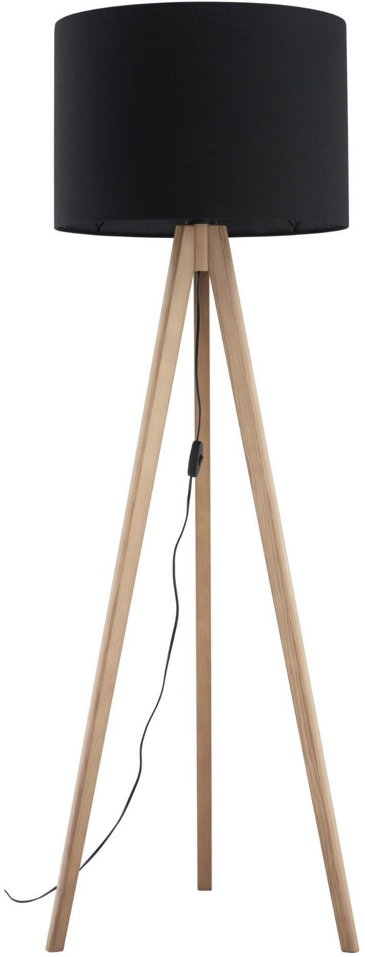 TK Lighting Grand lampada da terra 1x15 W nero-legno 16008