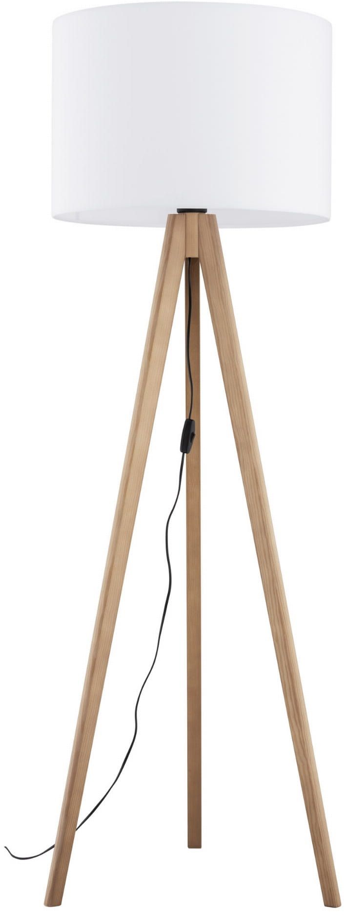 TK Lighting Grand lampada da terra 1x15 W bianco-legno 16006