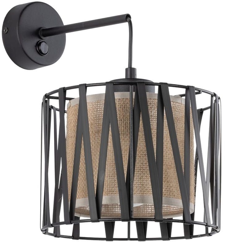 TK Lighting Harmony lampada da parete 1x15 W nero-marrone 5950