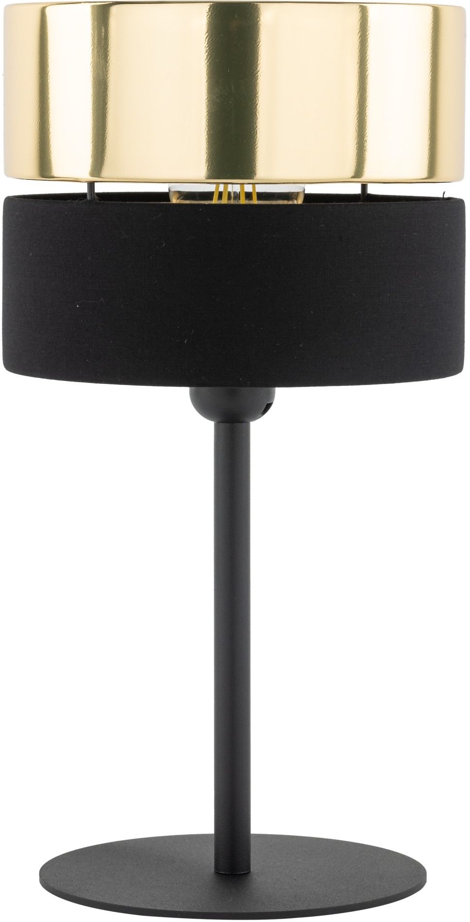 TK Lighting Hilton lampada da tavolo 1x15 W nero-oro 16051