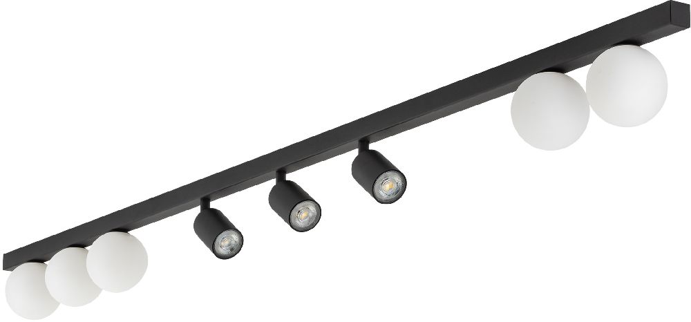 TK Lighting Vox lampada da soffitto x10 W nero 10004