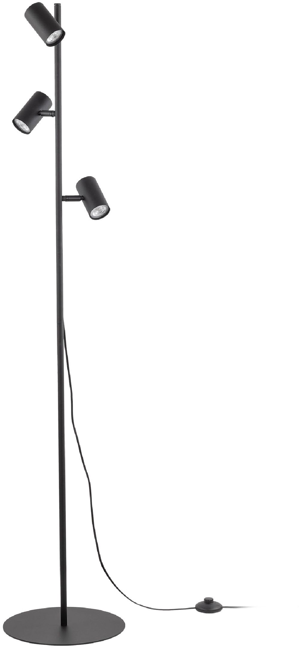 TK Lighting Top lampada da terra 3x10 W nero 16064