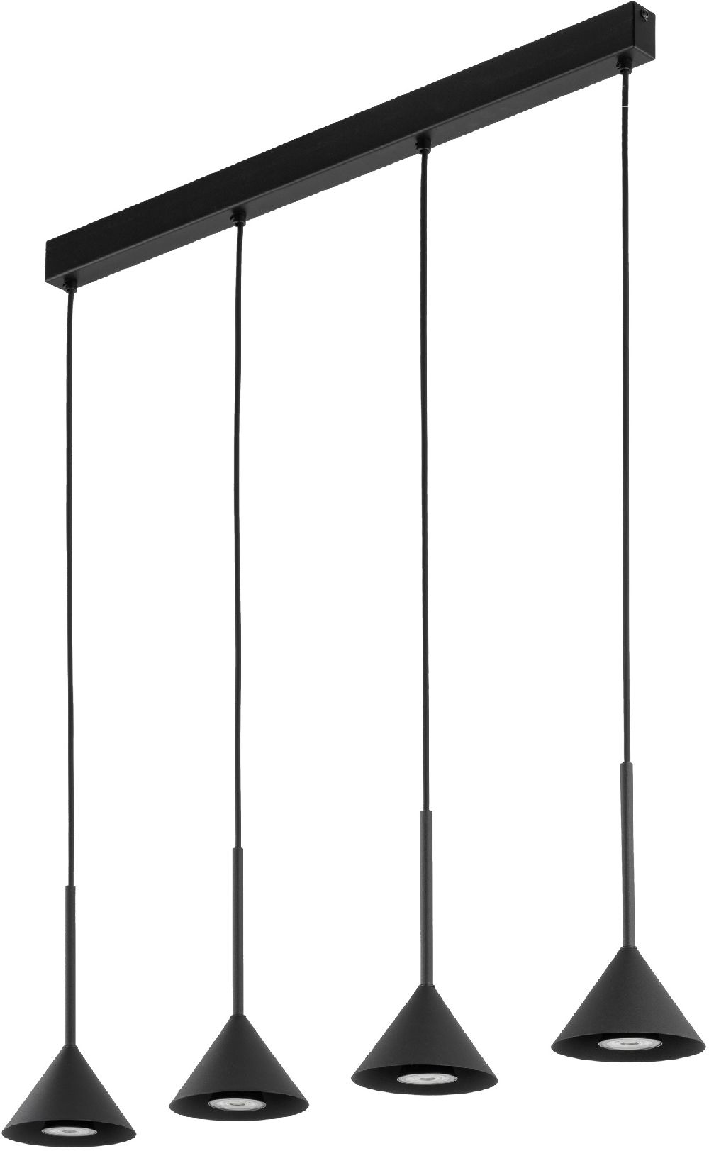 TK Lighting Cono lampada sospesa 4x10 W nero 10305