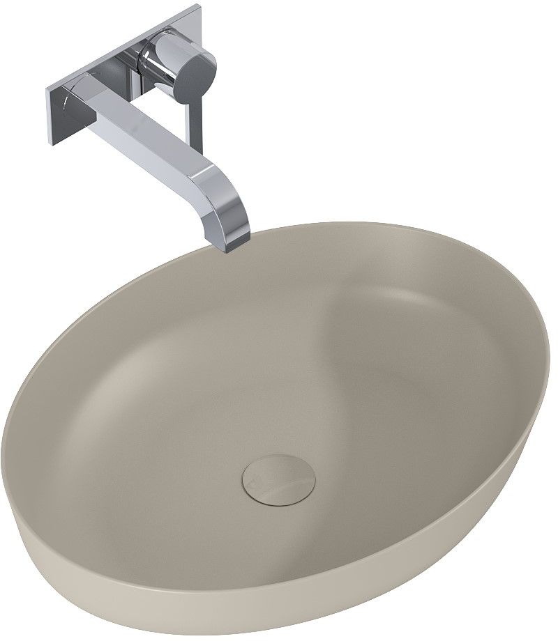 Elita Rika lavabo 52x39.5 cm ovale da appoggio marrone/beige RE040520087020