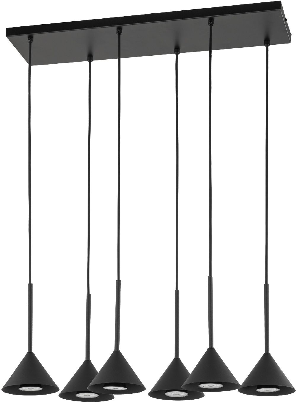 TK Lighting Cono lampada sospesa 6x10 W nero 10306