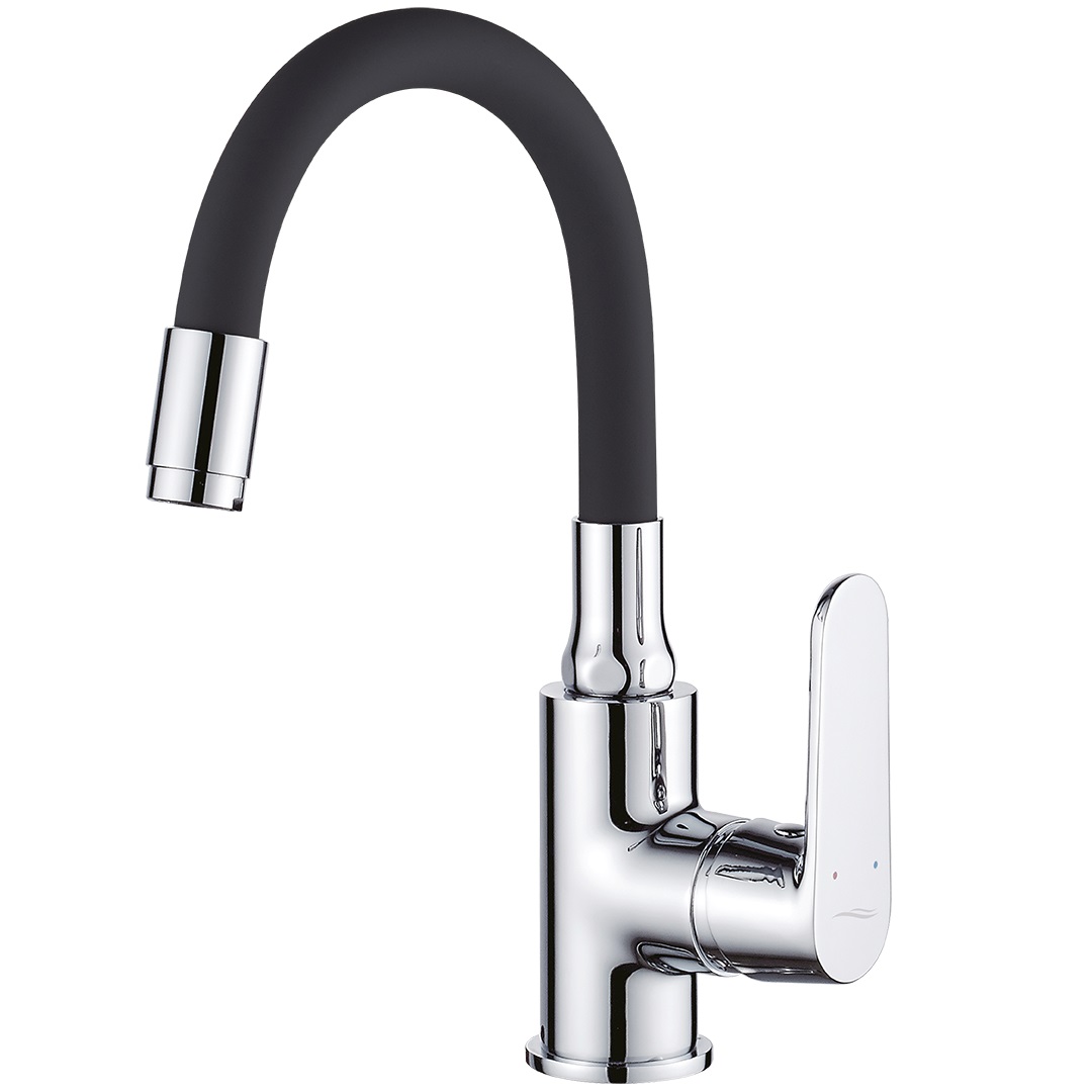 Kuchinox Dima rubinetto per lavabo verticale cromo-nero BQD_021B