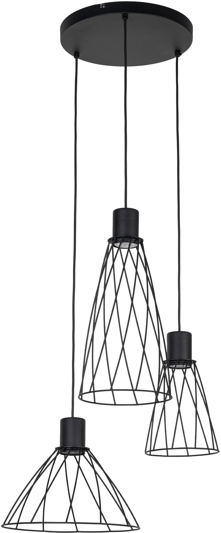 TK Lighting Modesto lampada sospesa 3x10 W nero 10187