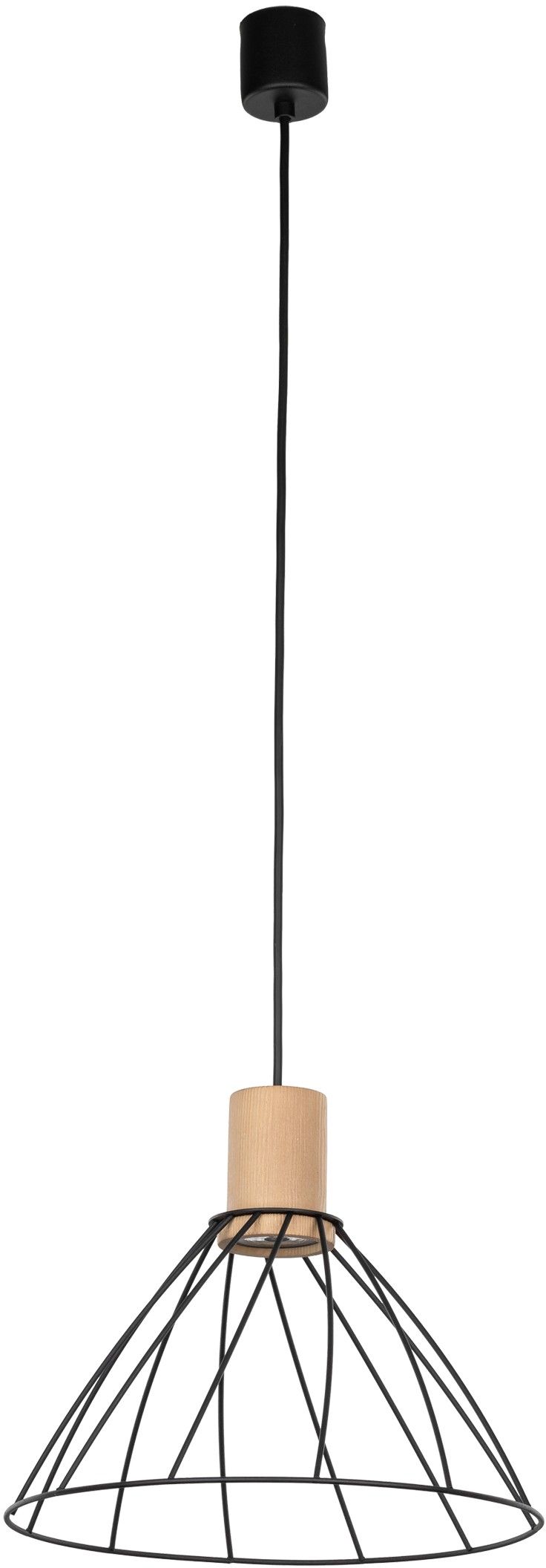 TK Lighting Modesto lampada sospesa 1x10 W nero-legno 10156