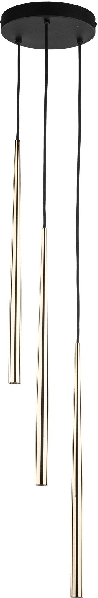 TK Lighting Piano lampada sospesa 3x8 W nero-oro 10117