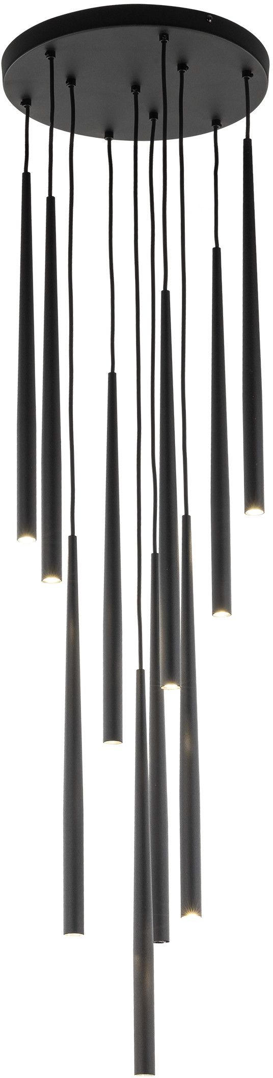 TK Lighting Piano lampada sospesa x8 W nero 10114