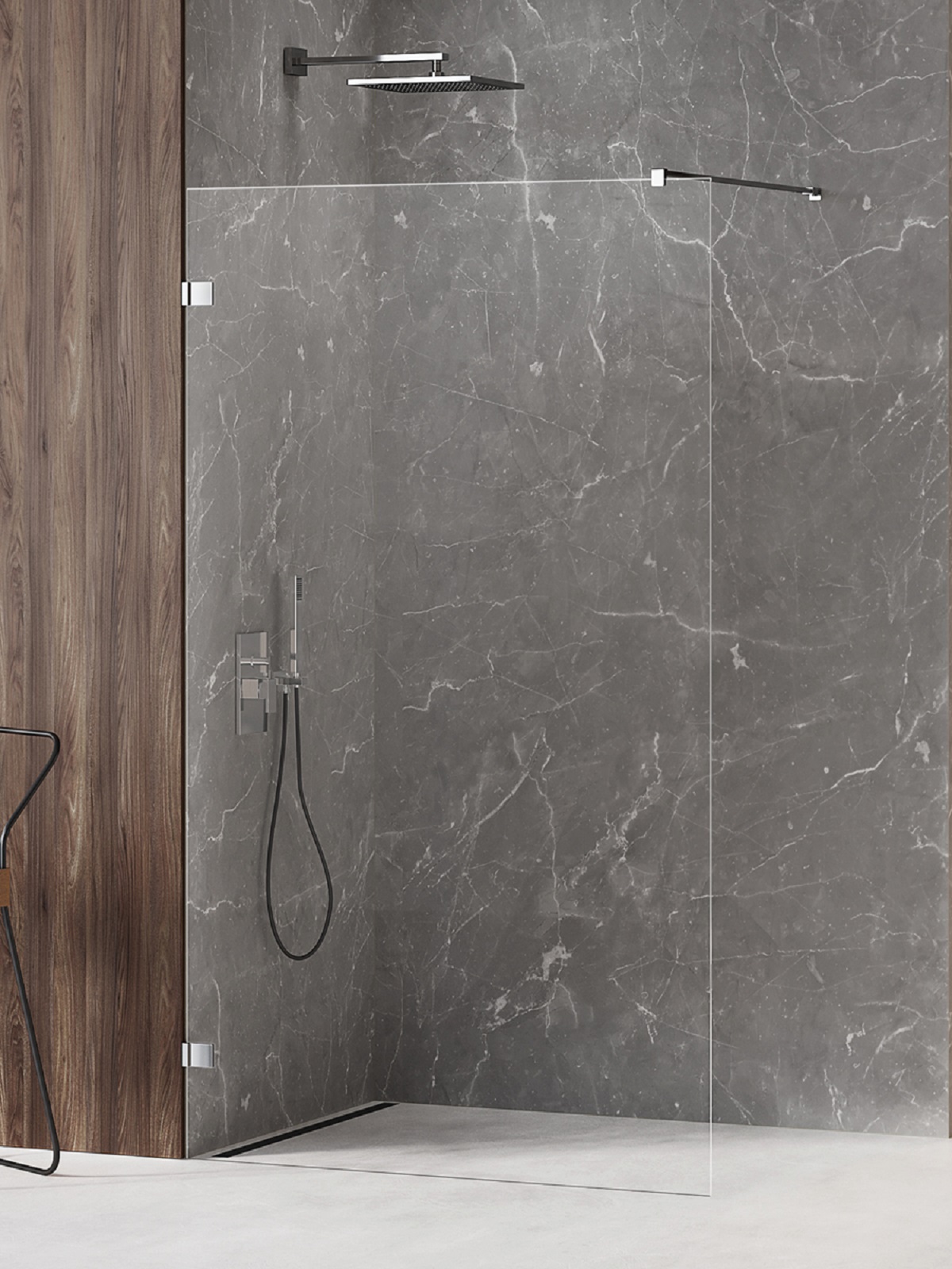 New Trendy Avexa parete doccia walk-in 60 cm cromo lucida/vetro trasparente EXK-1943
