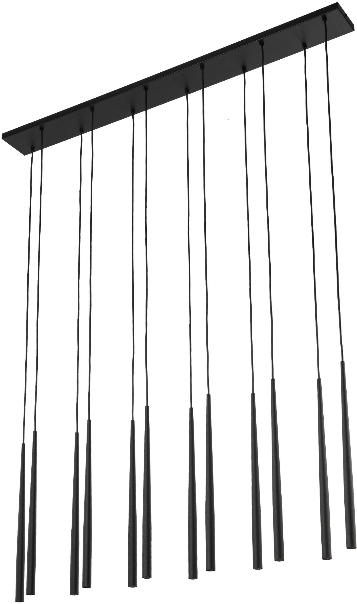 TK Lighting Piano lampada sospesa x8 W nero 10115