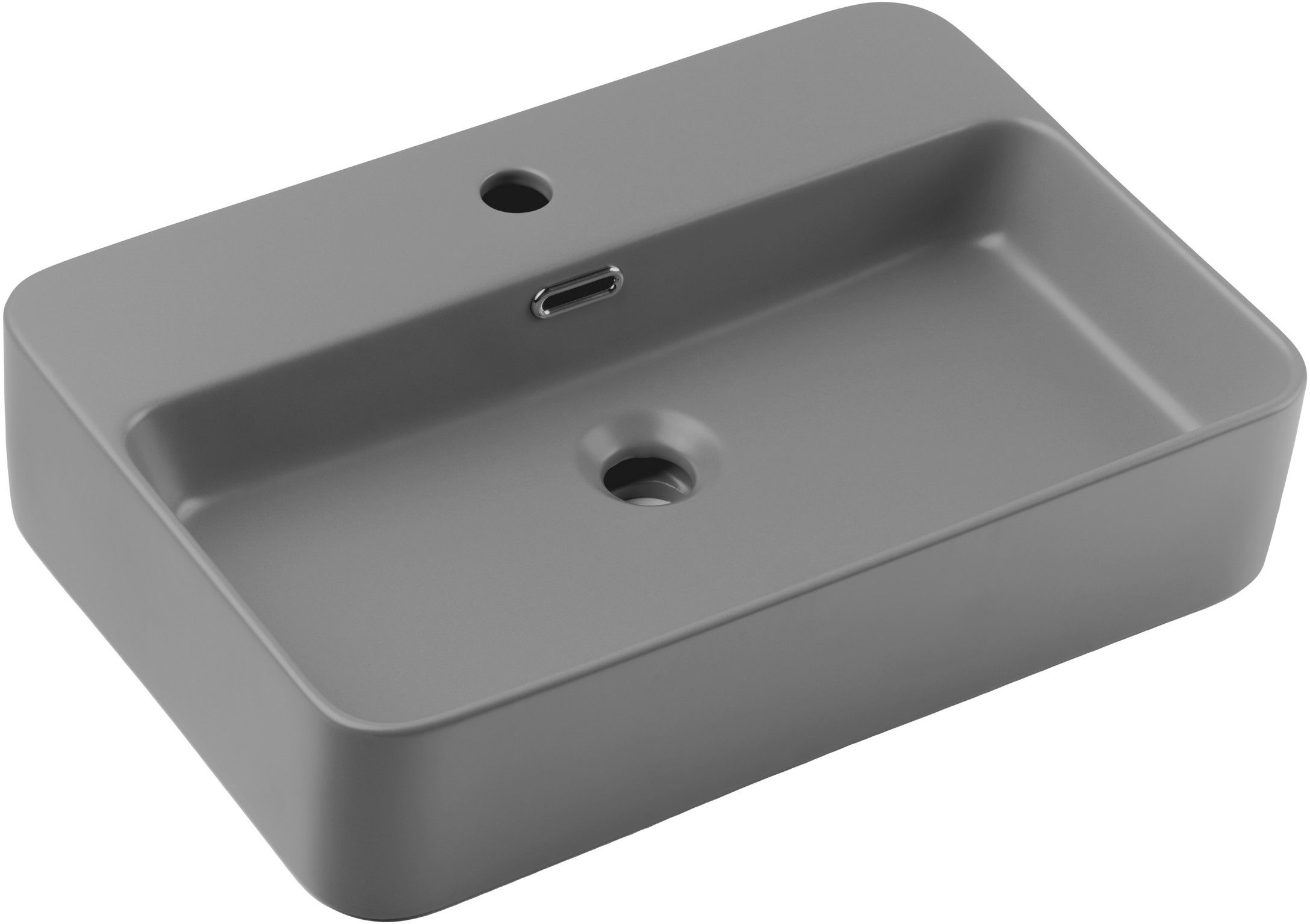 Comad Trust 2 lavabo 55x38 cm rettangolare da appoggio grigio/pietra TRUST 2 MATT LIGHT GREY ( E-6282 )