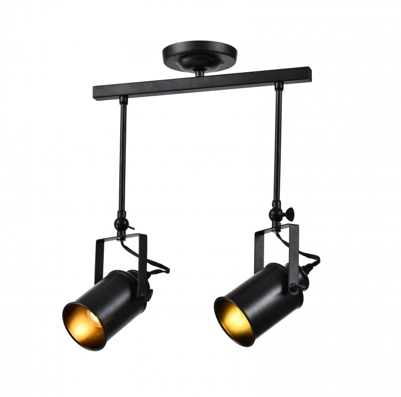 GTV Demir lampada sospesa 2x40 W nero OS-DEM2-10-DEC
