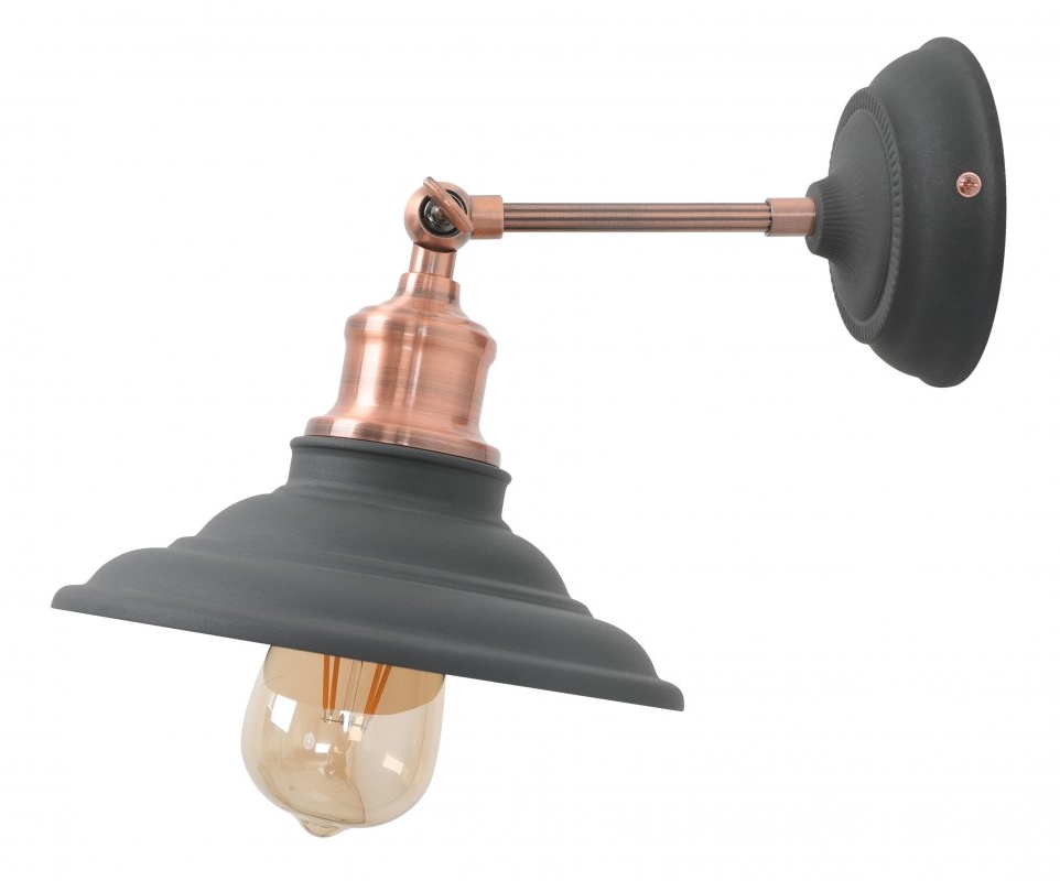 GTV Loret lampada da parete 1x40 W nero OS-LOR-E27-10-DEC