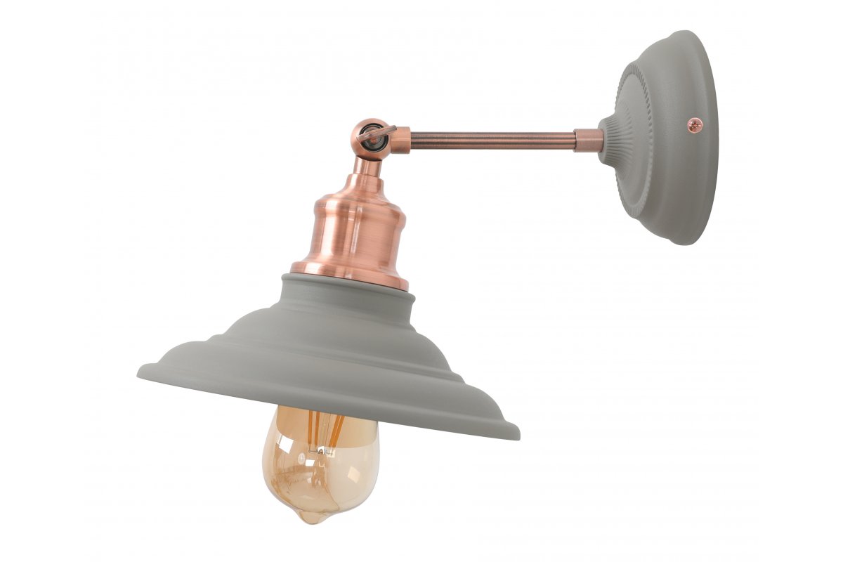 GTV Loret lampada da parete 1x40 W grigio OS-LOR-E27-15-DEC