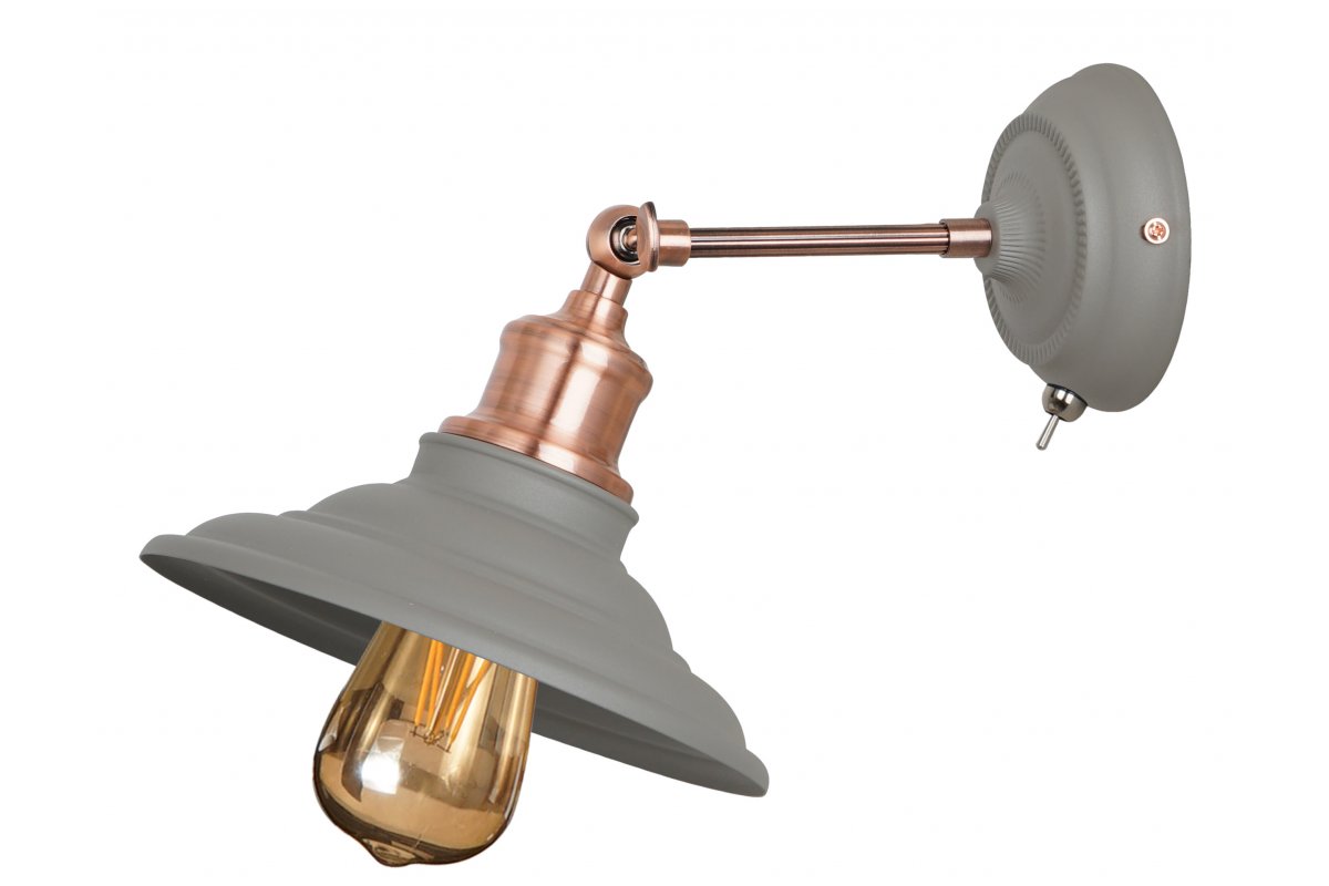 GTV Loret lampada da parete 1x40 W grigio OS-LORW-E27-15-DEC