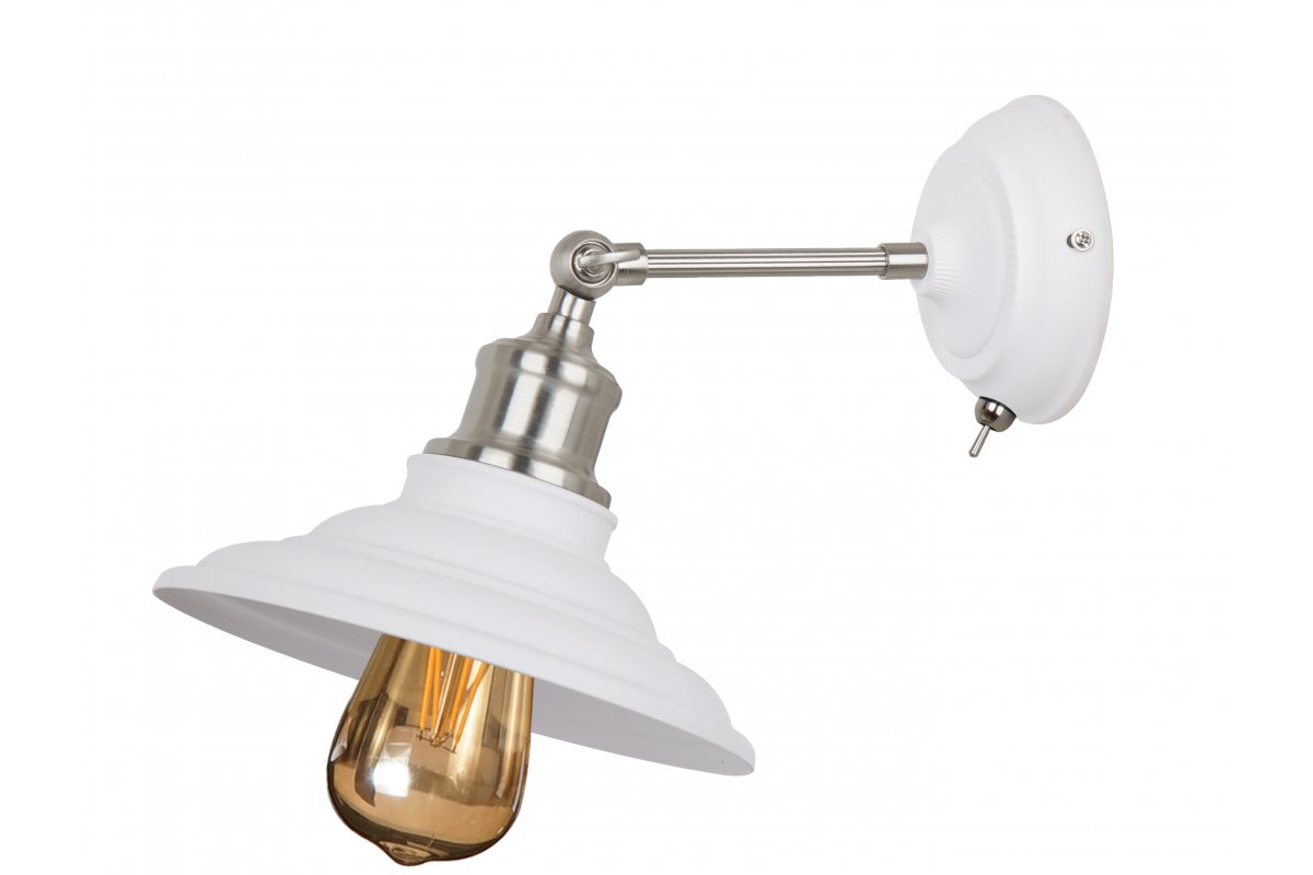 GTV Loret lampada da parete 1x40 W bianco OS-LORW-E27-00-DEC