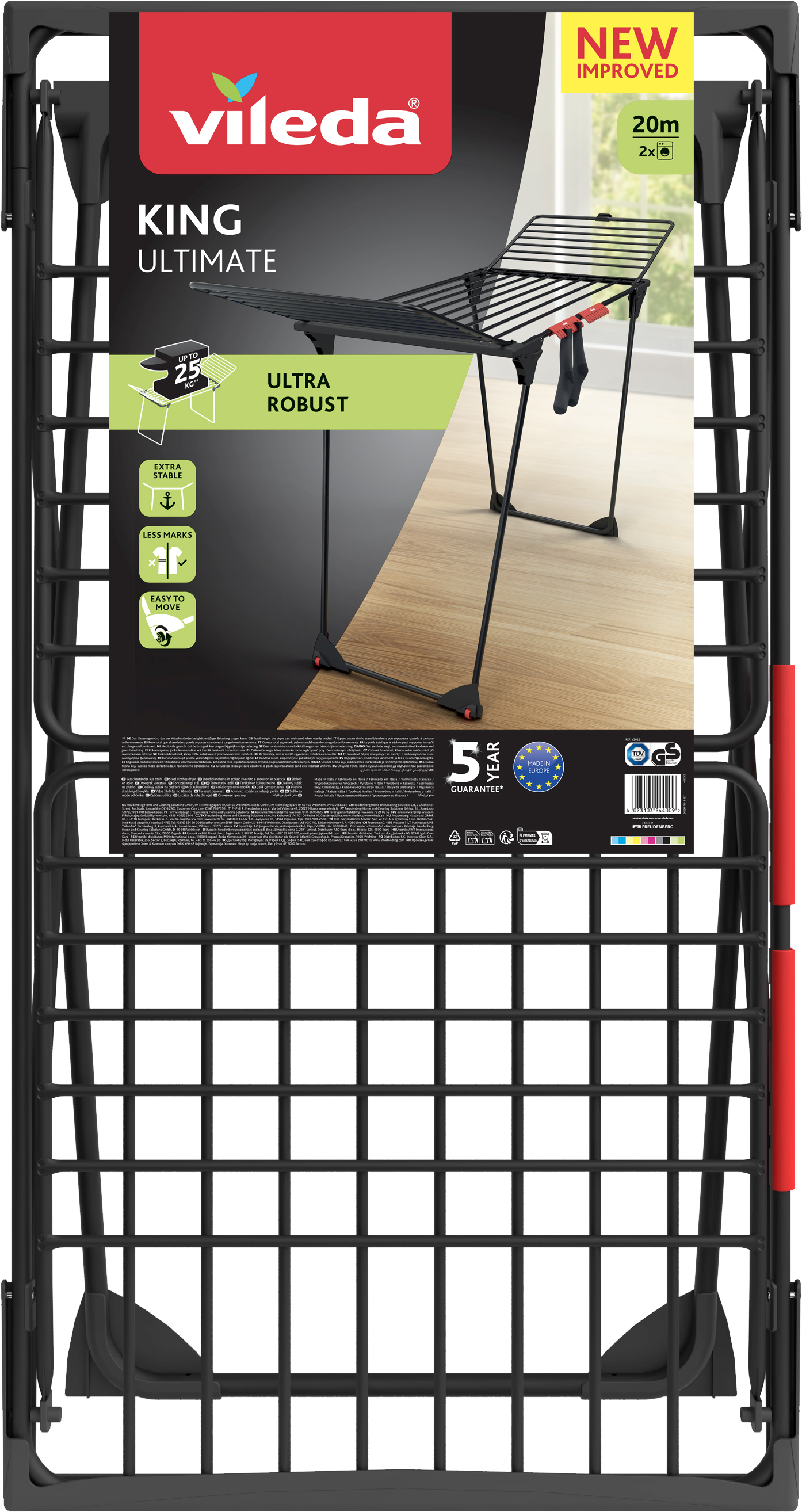Vileda King ​Ultimate​ stendibiancheria a terra 174096