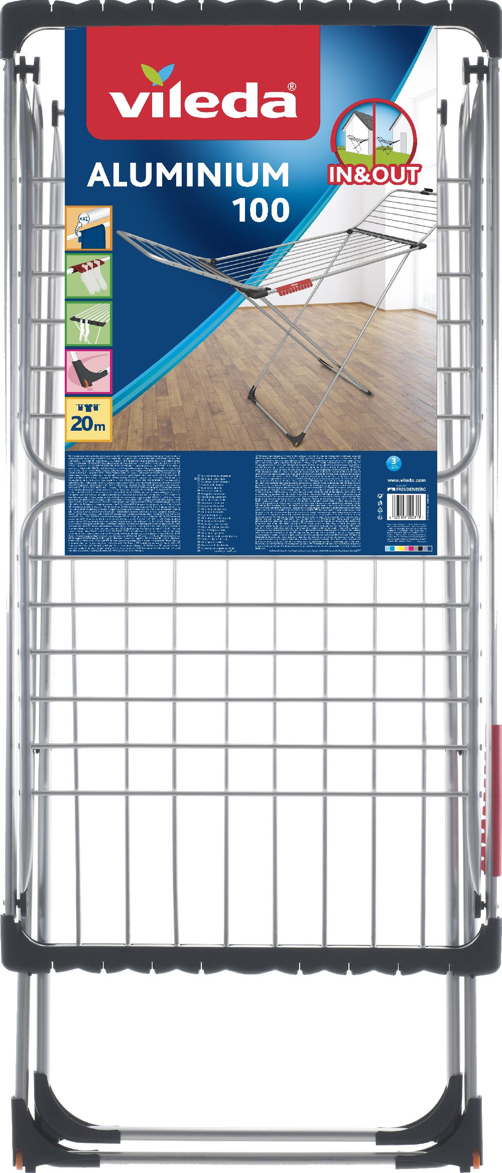 Vileda Aluminium 100 stendibiancheria a terra 157336
