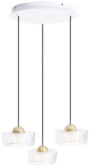 MaxLight Lipari lampada sospesa 3x22 W trasparente-oro P0543