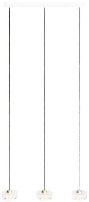 MaxLight Lipari lampada sospesa 3x22 W trasparente-oro P0545