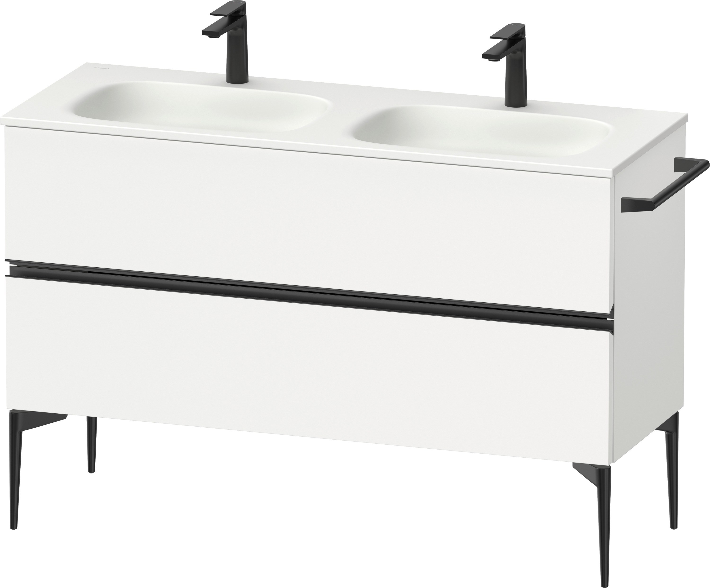 Duravit Sivida armadietto 128x47.7x59.2 cm sottolavabo sospeso bianco -nero SV46540BD180000