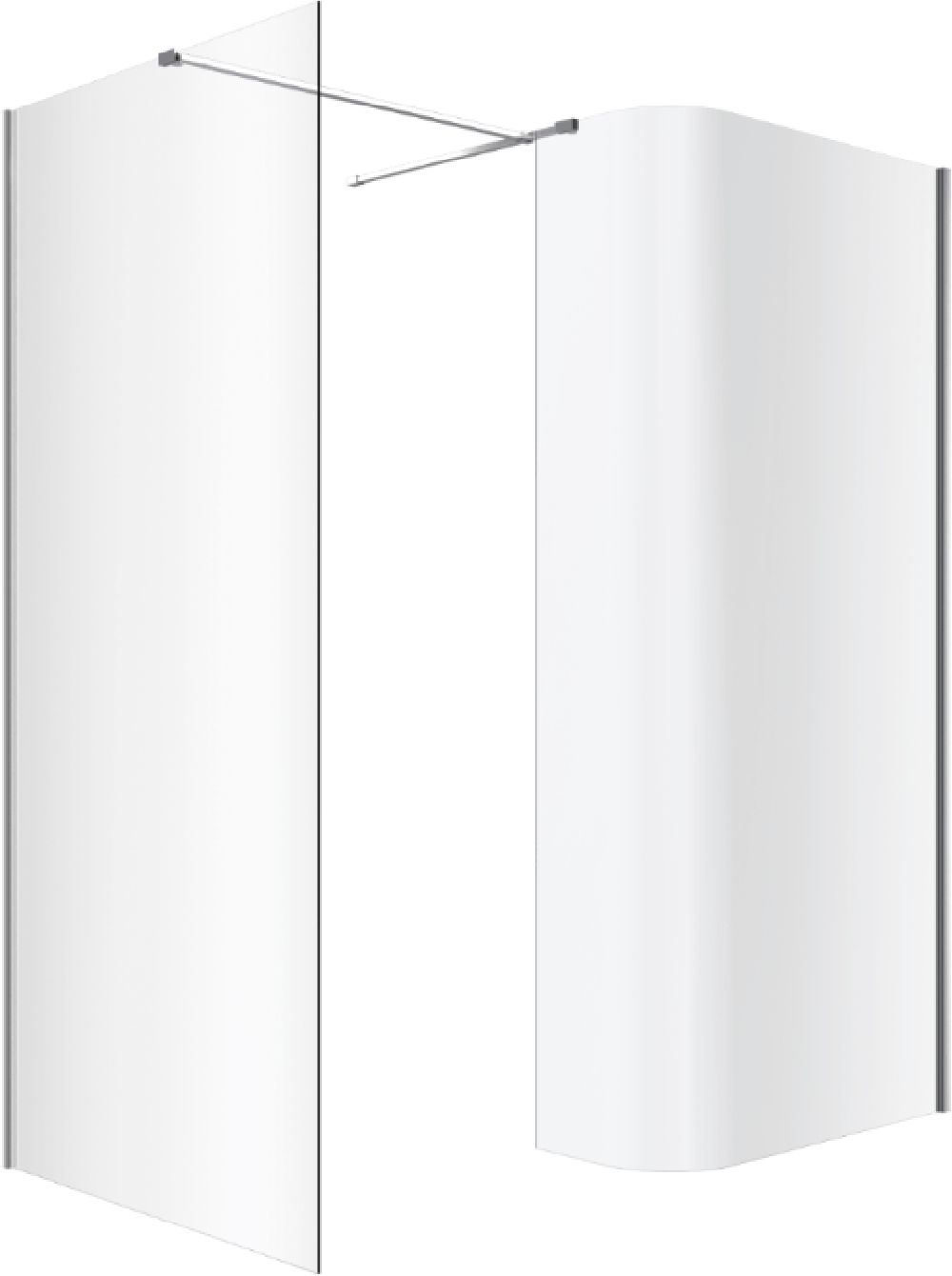 Set parete doccia walk-in Excellent Vidoq KAEX.1507.930.LP.CR, parete doccia walk-in Excellent Vidoq KAEX.1506.900.LP.CR