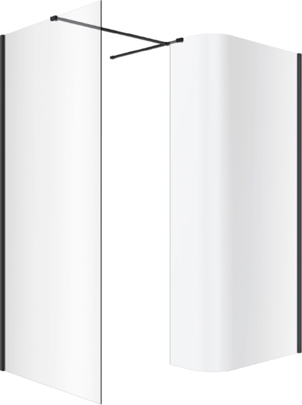 Set parete doccia walk-in Excellent Vidoq KAEX.1507.930.LP.BL, parete doccia walk-in Excellent Vidoq KAEX.1506.900.LP.BL