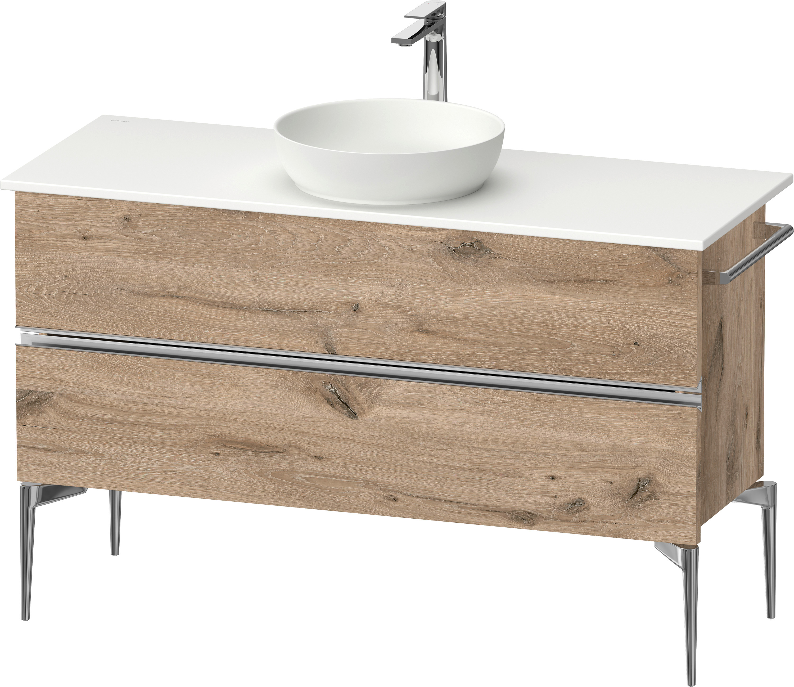 Duravit Sivida armadietto 124.5x47.5x54.8 cm sottolavabo sospeso rovere-cromo SV4660010550000