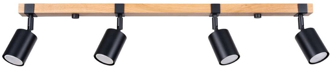 Sollux Lighting Fager lampada da soffitto 4x10 W nero-legno SL.1346